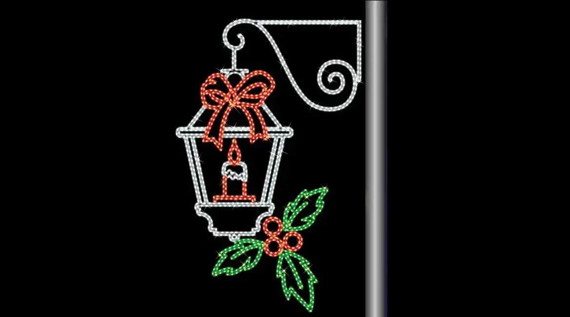Hanging Candle With Ribbon Pole Motif