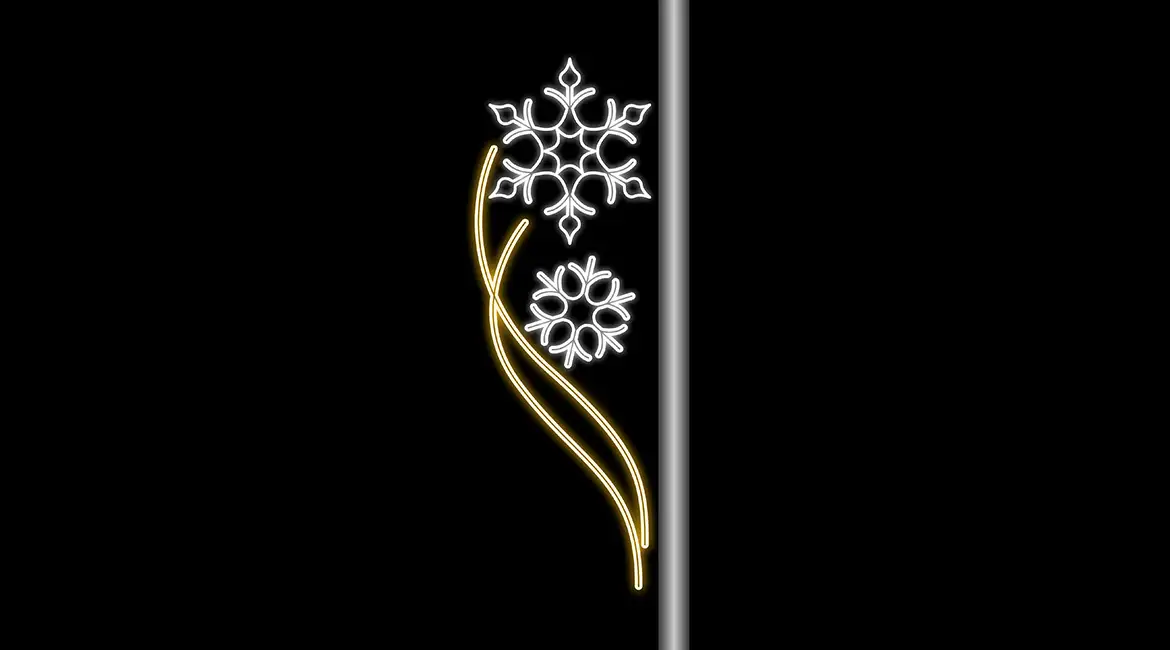 LED Snowflakes Column Motif