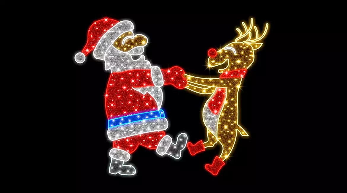 Santa Dancing With Rudolph 2D Feature