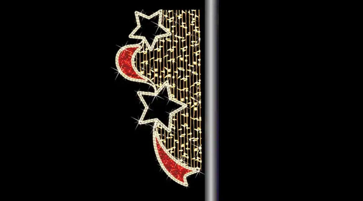 Stars and ribbon column motif