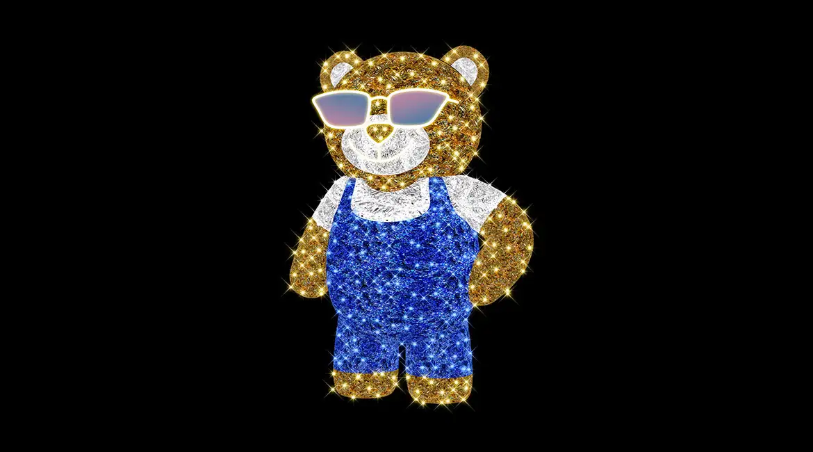 Teddy Sunglasses Commercial Christmas Decoration