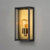 Matt Black & Brass Outdoor Wall Light