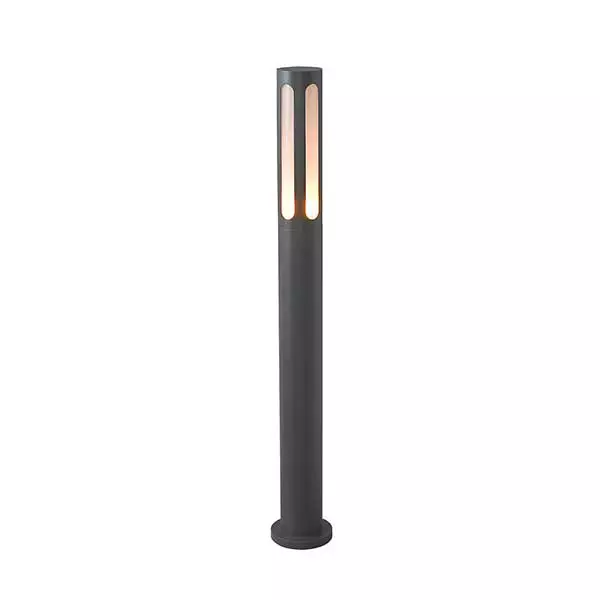 Modern graphite outdoor bollard light