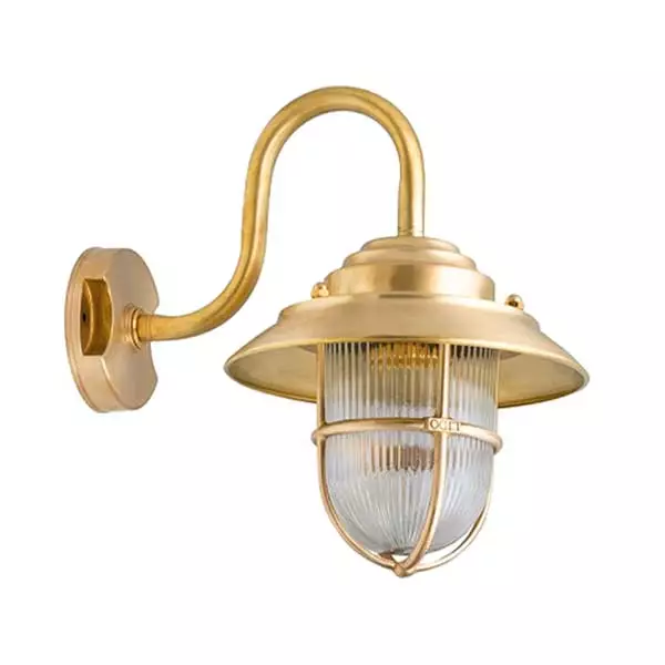 Solid Polished Brass Outdoor Wall Lantern