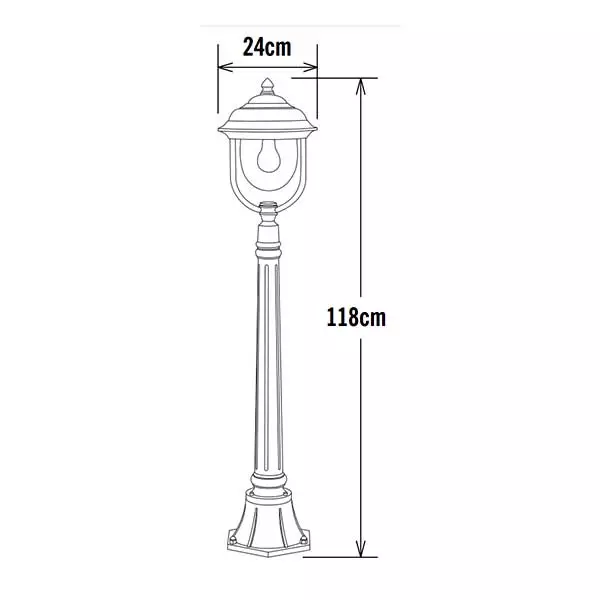 Measurements lamp post