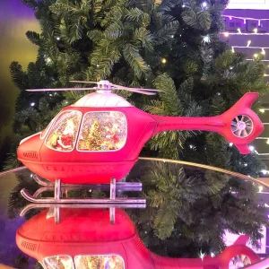 Santa Helicopter Christmas Table Top Decoration