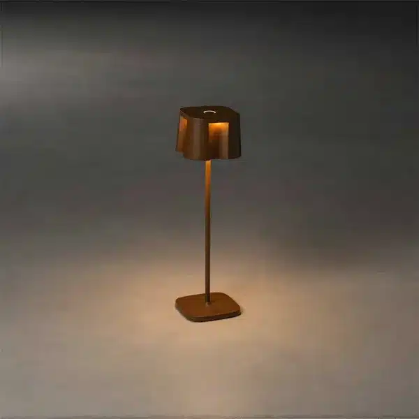 Square Rust USB Outdoor Table Lamp