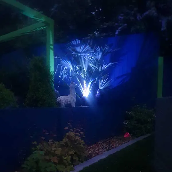 Garden wall & spike solar light blue
