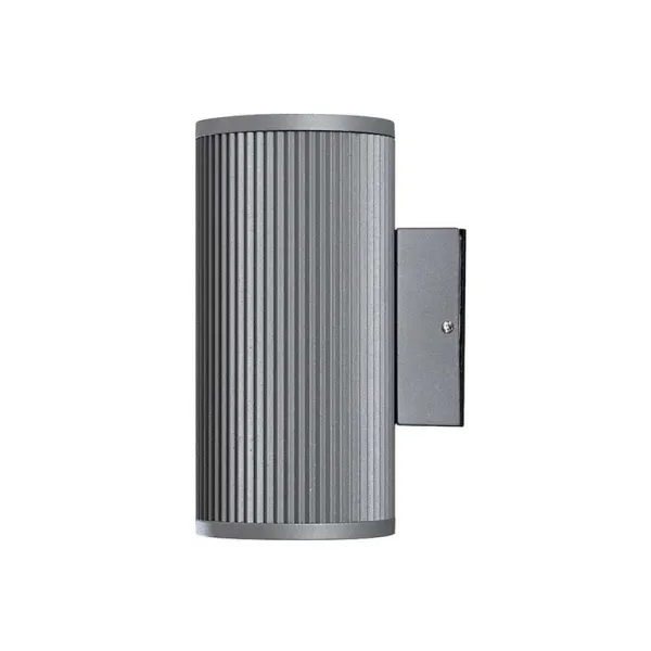 Outdoor wall light in grey colour made from aluminium