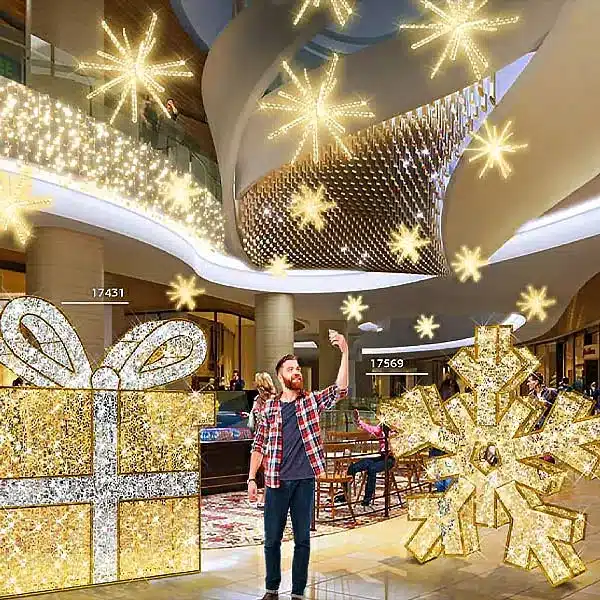 Christmas lighting in shopping centre