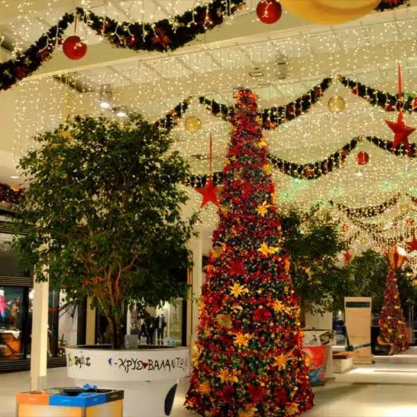 Christmas lighting in shopping centre