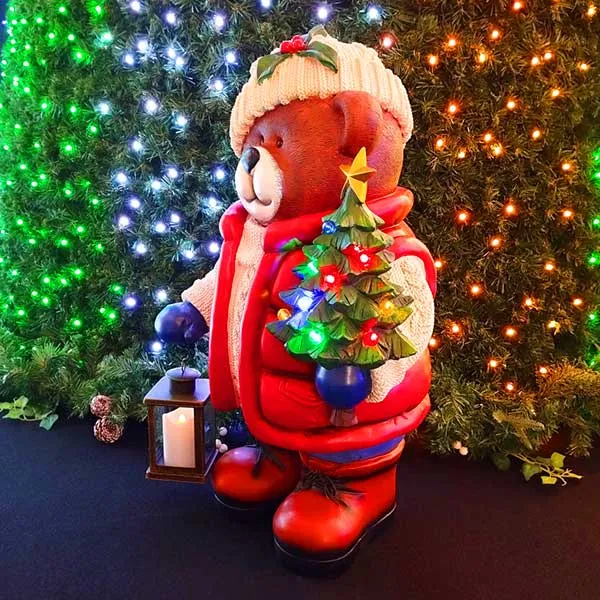 LED Large Teddy Bear Christmas Decoration With Timer Function