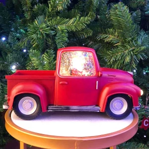 Red Pick Up Truck Christmas Table Top Decoration