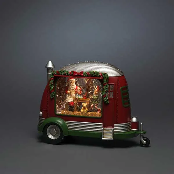Water Lantern Red Caravan With Santa