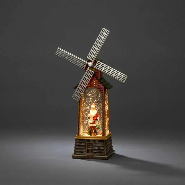 Windmill Lantern With Santa Christmas Decoration