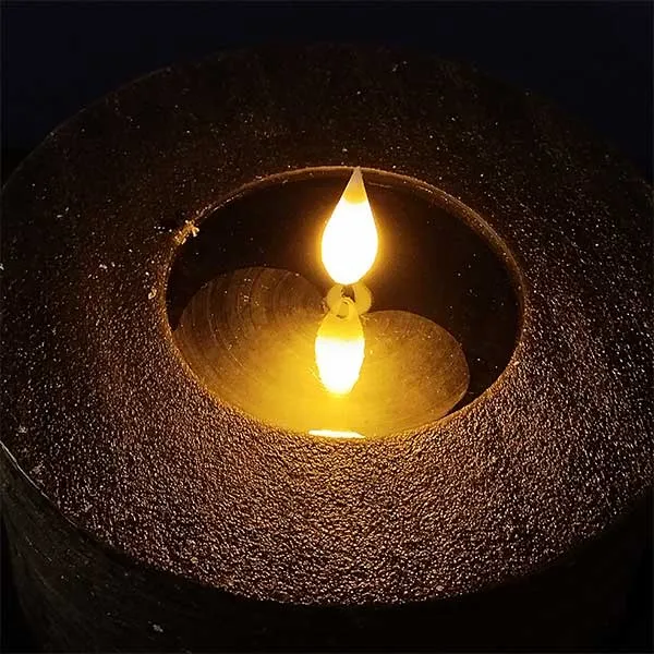 Battery Operated Black Deluxe LED Pillar Candle