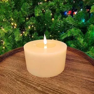 Battery Operated Grey Deluxe LED Pillar Candle