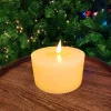 Battery Operated Ivory Deluxe LED Pillar Christmas Candle