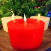 Battery Operated Red Deluxe LED Pillar Candle