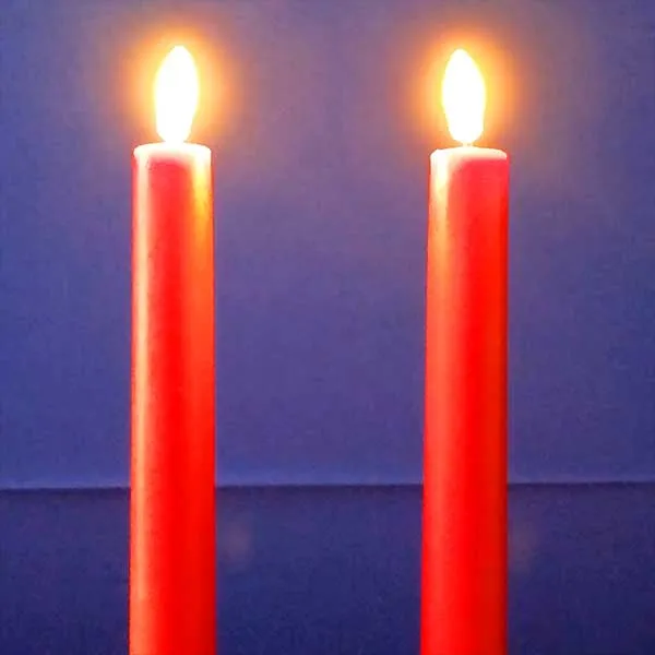 Battery operated red dinner LED candles with remote control