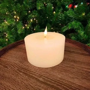 Battery Operated White Deluxe LED Pillar Candle