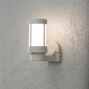 Outdoor wall light in grey colour with opal shade