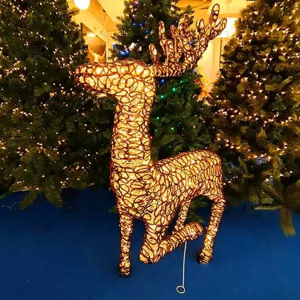 Acrylic running reindeer with 400 LED lights for indoor and outdoor Christmas decoration