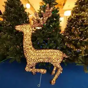 Acrylic running reindeer with 400 LED lights for indoor and outdoor Christmas decoration