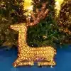 Large acrylic sitting reindeer with 400 LED lights for indoor and outdoor Christmas decoration