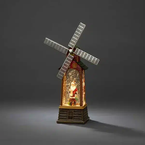 Santa Windmill Lantern Christmas Tabletop Decoration