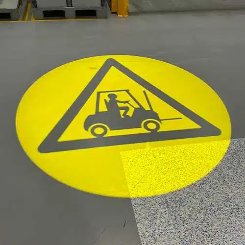 Floor signs for industrial workplaces