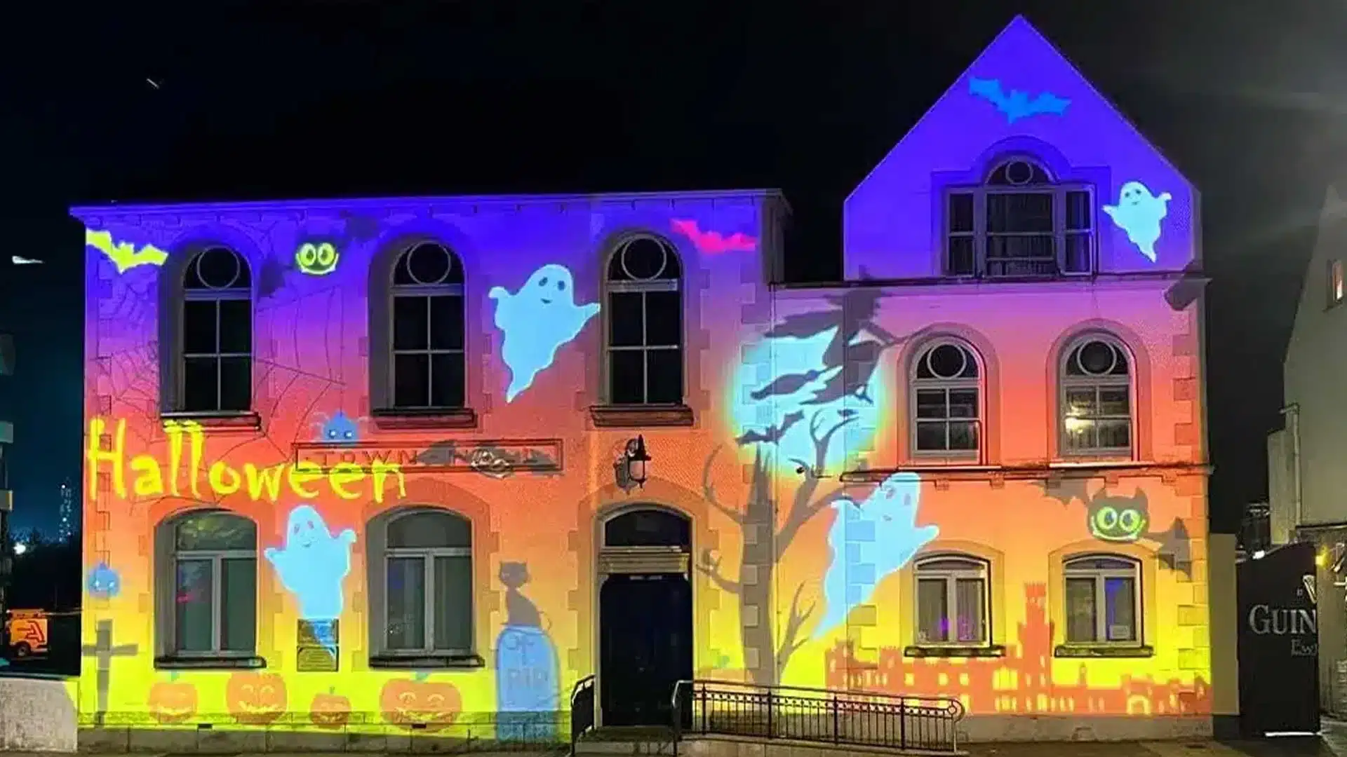 Halloween Projections Carlow Town Hall