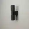 Up & down black outdoor wall light for garden, porch and entryway