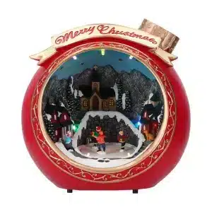 Animated Musical Christmas Ball Village Scene
