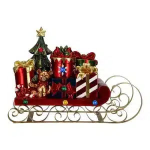 Metal Sleigh With Gifts Christmas Decoration
