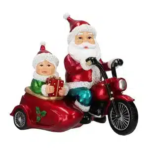 Santa Riding Motorbike Christmas Table Decoration