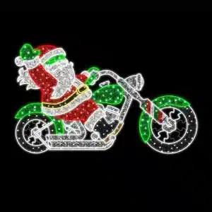 Santa on Motorbike Outdoor Christmas Decoration Feature