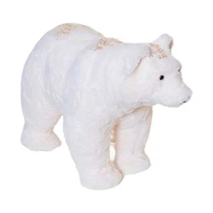 White Bear With Gold Sparkles Christmas Decoration