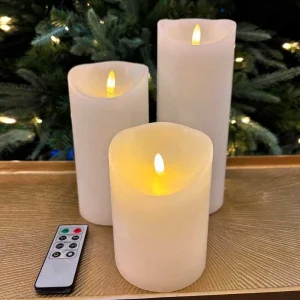 Battery Operated White Christmas Candles