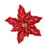 Red Flower With Gold Glitter Christmas Tree Decoration