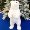 Standing White Bear With Gold Sparkles Christmas Decoration