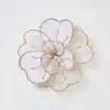 White Magnolia Flower With Gold Glitter Christmas Tree Decoration