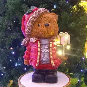 Christmas Teddy Bear With Gift Boxes Table Top Indoor Decoration