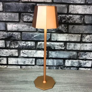 Touch control rechargeable table lamp in gold colour for indoor and outdoor use