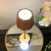 Touch control rechargeable table lamp in gold colour for indoor and outdoor use