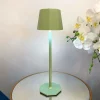 Touch control rechargeable table lamp in green colour for indoor and outdoor use