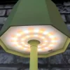 Touch control rechargeable table lamp in green colour for indoor and outdoor use