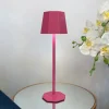 Touch control rechargeable table lamp in pink colour for indoor and outdoor use